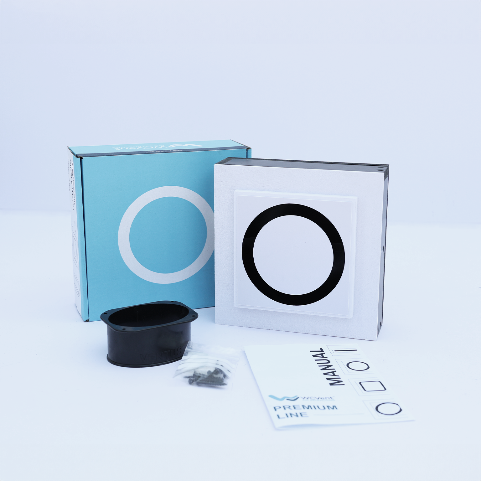 CIRCLE_WCV01 frameless air extractor for modern bathrooms