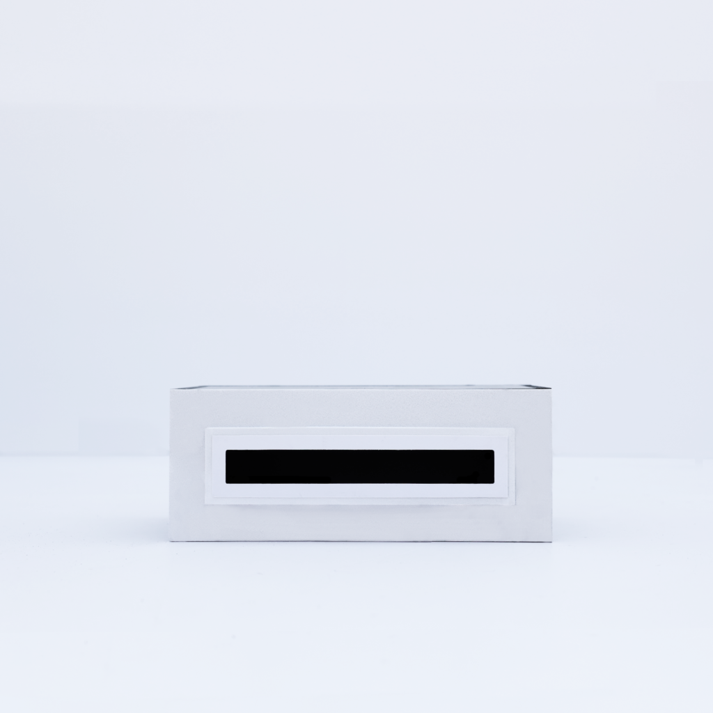 LINE_WCV04 streamlined frameless air extractor for contemporary bathrooms.
